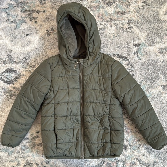 Cat & Jack Olive Green Puffer Jacket - Picture 1 of 7